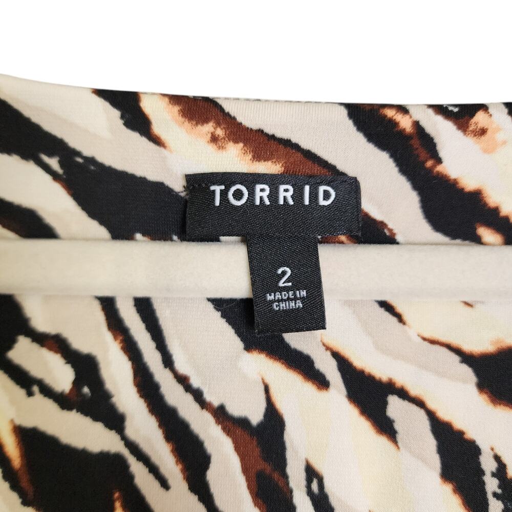Torrid Womens Maxi Studio Knit Dress Plus Size 2X Watercolor Zebra Print Cutout‎ - Picture 4 of 11